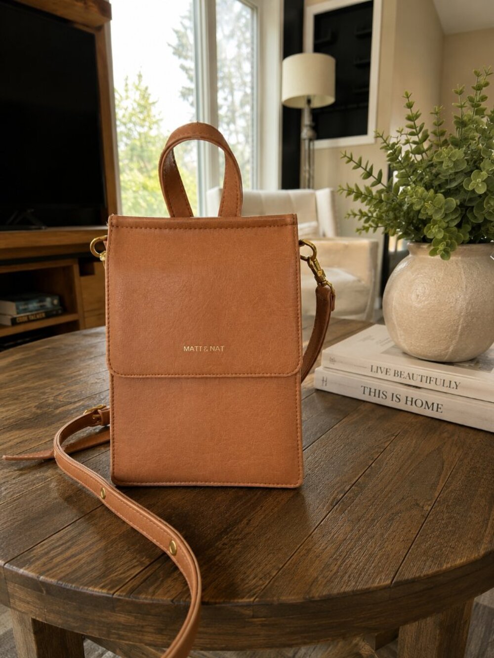 Matt & Nat Thessa Vegan Crossbody Bag Tan Color